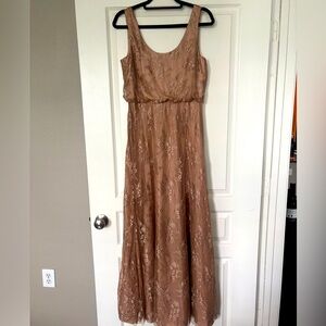 Donna Morgan Natalya Satin Lace Bridesmaid Dress